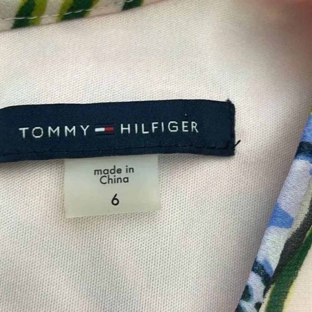 Tommy Hilfiger Women Sleeveless Floral Chiffon Dress Size 6